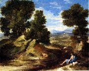 Nicolas Poussin Landscape with a Man Drinking or Landscape with a Man scooping Water from a Stream Germany oil painting artist